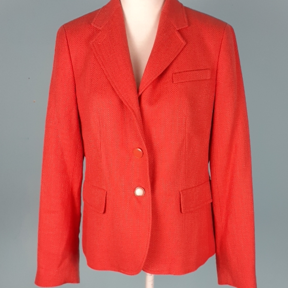 Talbots 12 orange Blazer career cotton nwt fall